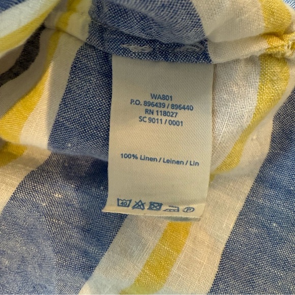 Boden 100% Linen V-Neck Striped Blouse for Spring Summer Beach Vacation Coastal - Picture 3 of 7